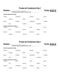 Prueba de Vocabulario Esp.1 Nombre: Fecha: 04.03.10 Prueba de ...