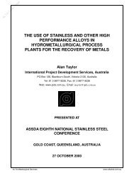 the use of stainless and other high performance alloys in ...