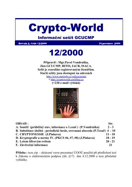SeÃ…Â¡it 12/2000 - Crypto-World