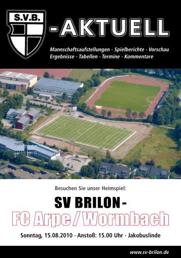 1. Ausgabe 2010/2011 von SVB-aktuell als - SV 20 Brilon