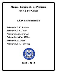 Manual Estudiantil de Primaria PreK a 5to Grado ... - Midlothian ISD