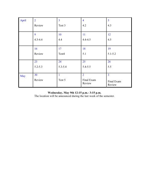 Math 1900, Analytic Geometry and Calculus II - UMSL : Mathematics ...