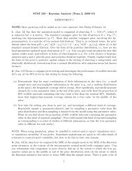 STAT 530 - Bayesian Analysis (Term 2, 2009-10) ASSIGNMENT 1 ...