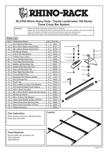 RLCP02 Rhino Heavy Duty - Toyota Landcruiser 100 Series Three ...