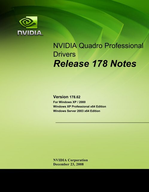 Release 178 Notes - Nvidia's Download site!!