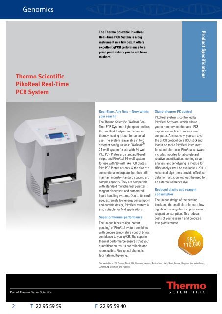 Thermo Scientific PikoReal Real-Time PCR System - Fisher Scientific