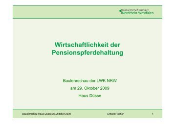 Wirtschaftlichkeit der Pensionspferdehaltung