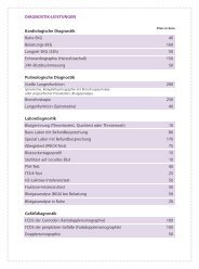 Preisliste Diagnostische Leistungen im Therapiezentrum 2011