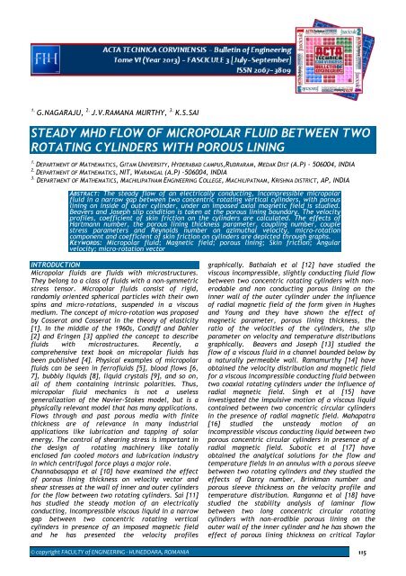 steady mhd flow of micropolar fluid between two rotating cylinders ...