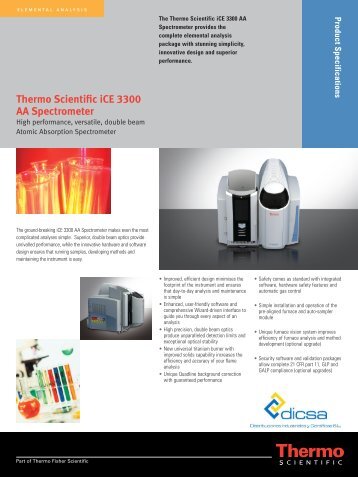 Thermo Scientific iCE 3300 AA Spectrometer - Dicsa