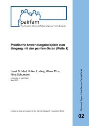 Praktische Anwendungsbeispiele zum Umgang mit den pairfam-Daten