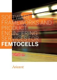 software frameworks and product engineering services for ... - Aricent