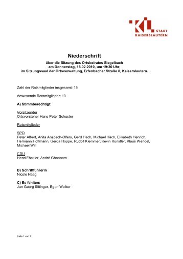 Niederschrift