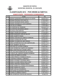 substituição coordernador - Itapeva