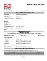 Material Safety Data Sheet - Swisher Hygiene