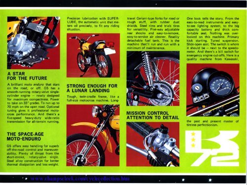 1972 Kawasaki G5 four page Brochure pdf file 702.8 kb