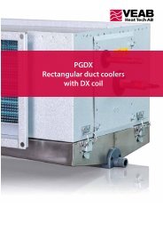 PGDX Rectangular duct coolers with DX coil - VEAB Heat Tech AB