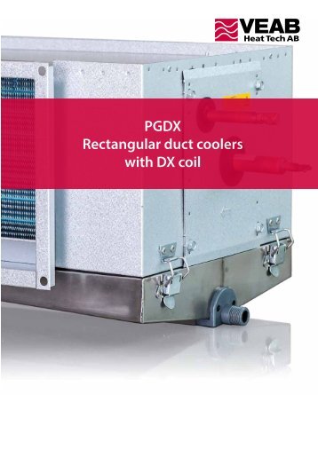 PGDX Rectangular duct coolers with DX coil - VEAB Heat Tech AB