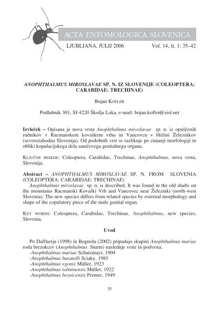 Vsebina / Content (.pdf) - Prirodoslovni muzej Slovenije