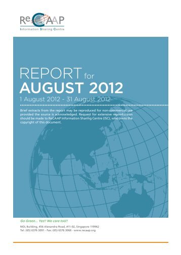 REPORT AUGUST 2012 - ReCAAP