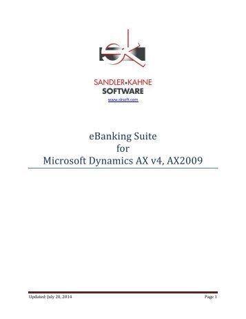 eBanking Suite for Microsoft Dynamics AX v4, AX2009