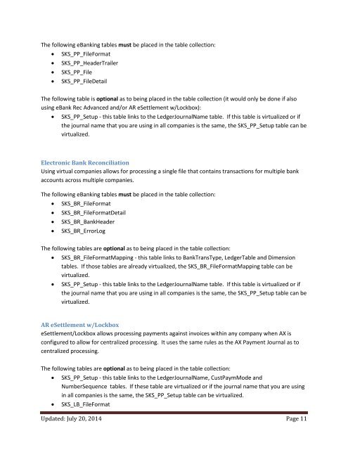 eBanking Suite for Microsoft Dynamics AX v4, AX2009