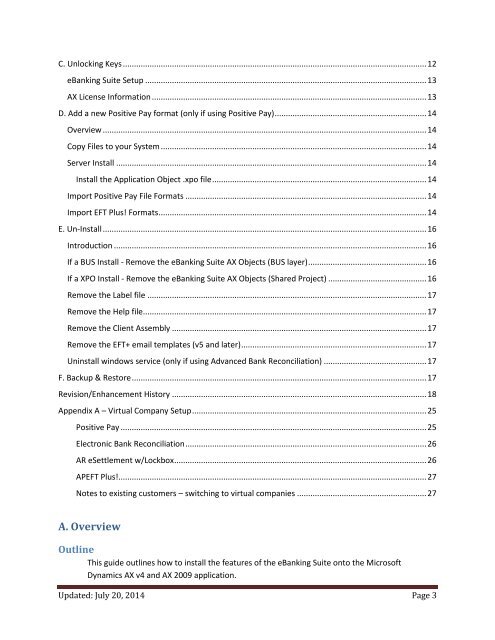 eBanking Suite for Microsoft Dynamics AX v4, AX2009