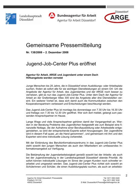 Jugend-Job-Center Plus erÃ¶ffnet - Jobcenter DÃ¼sseldorf