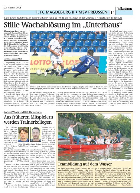 Fußballsaison 2008/09 - Volksstimme