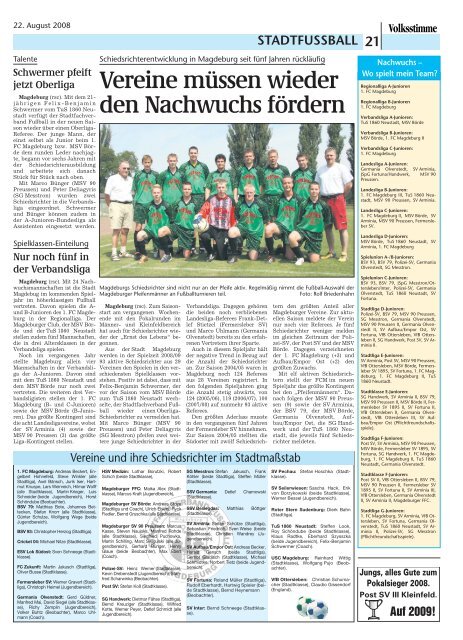 Fußballsaison 2008/09 - Volksstimme