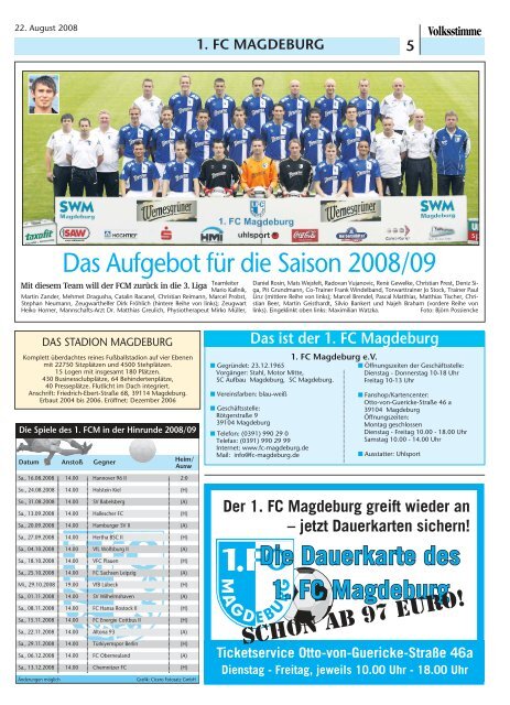 Fußballsaison 2008/09 - Volksstimme