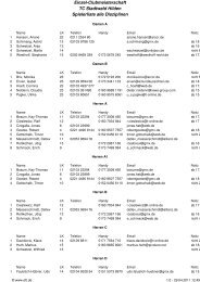 Einzel-Clubmeisterschaft TC Stadtwald Hilden Spielerliste alle ...