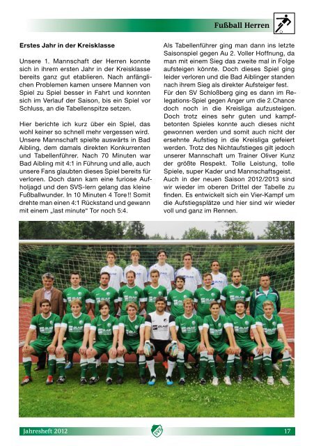 Jahresheft 2012 - SV SchloÃberg-Stephanskirchen