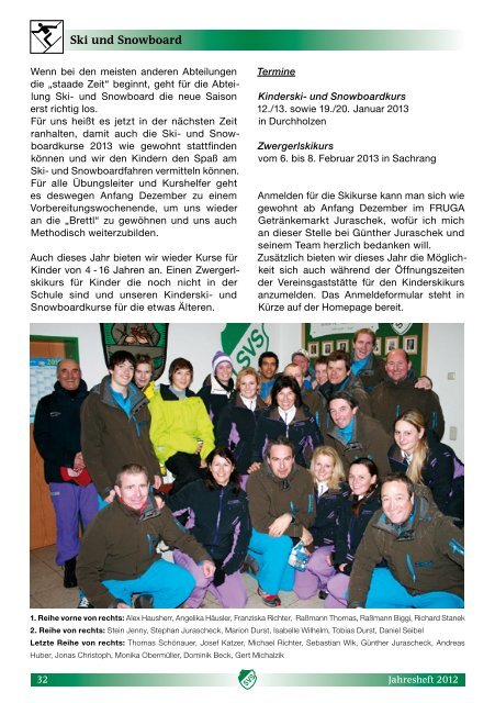 Jahresheft 2012 - SV SchloÃberg-Stephanskirchen