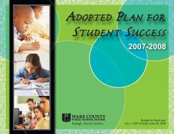 2007-08 Adopted Plan - Wake County Public School System