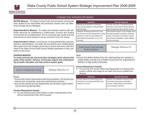 2007-08 Adopted Plan - Wake County Public School System