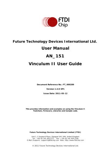 Vinculum II User Guide - FTDI