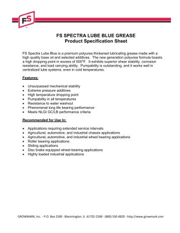 FS Spectra Lube Blue Grease Spec Sheet.pdf - GoFurtherWithFS