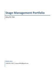 Stage Management Portfolio - The Theatre School at DePaul ...