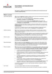 Cancellation and abandonment - Policy wording (PDF) - Hiscox