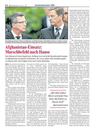 Afghanistan-Einsatz: Marschbefehl nach Hause - Foeg.de