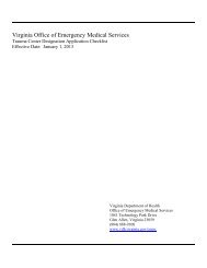 Criteria Checklist - Virginia Department of Health
