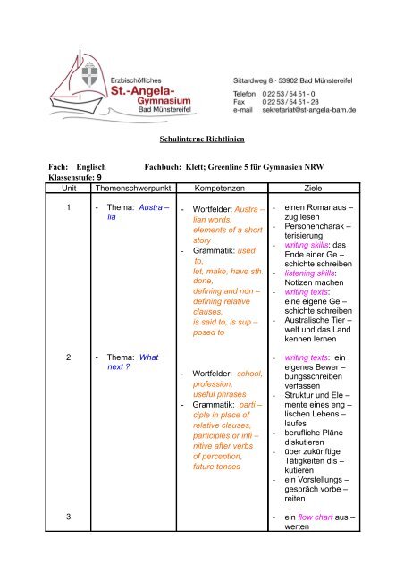 Englisch Klasse 9