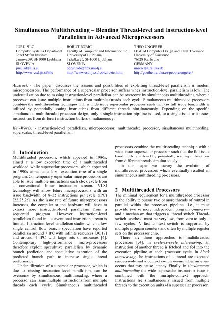 Simultaneous Multithreading â Blending Thread-level and ...