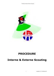 PROCEDURE Interne & Externe Scouting - SV Hoofddorp