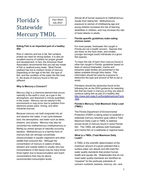 Florida's Statewide Mercury TMDL Fact Sheet