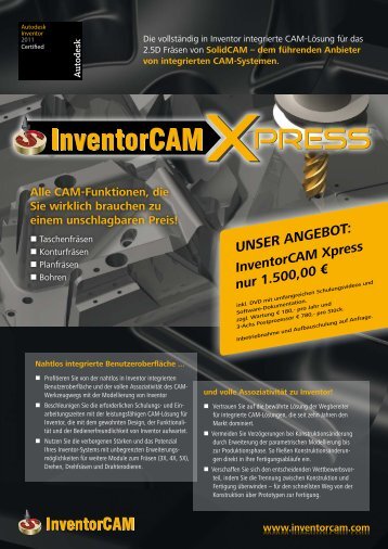 Alle CAM-Funktionen, die Sie wirklich brauchen zu ... - InventorCAM