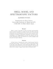 SHELL MODEL AND SPECTROSCOPIC FACTORS - Cenbg