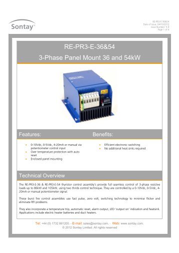 RE-PR3-E-36&54 3-Phase Panel Mount 36 and 54kW - Sontay