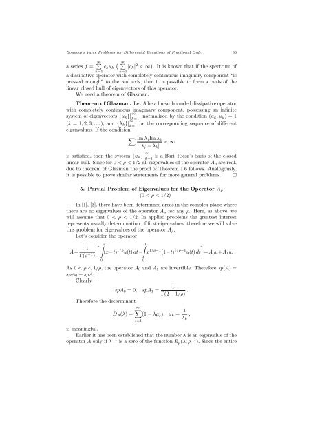 FOR DIFFERENTIAL EQUATIONS OF FRACTIONAL ORDER